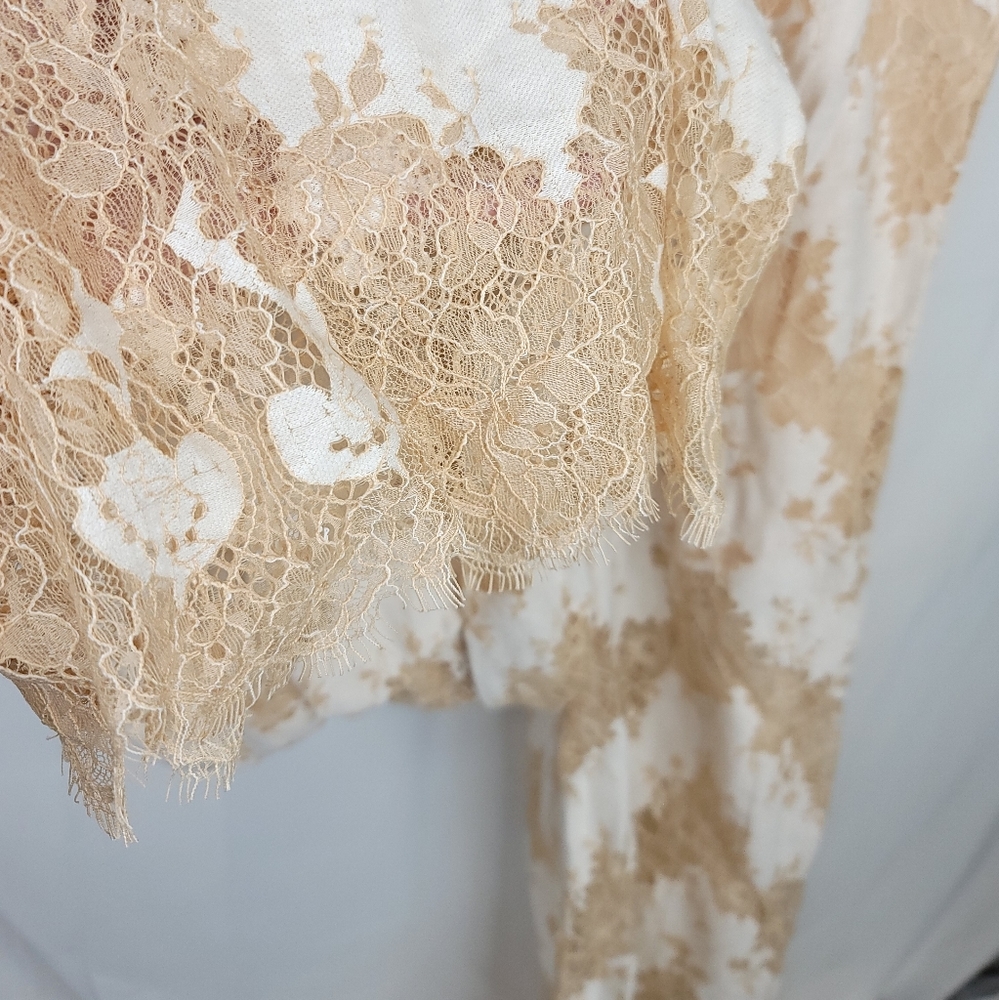 Entro linen and floral lace halter jumpsuit medium - Picture 4 of 11